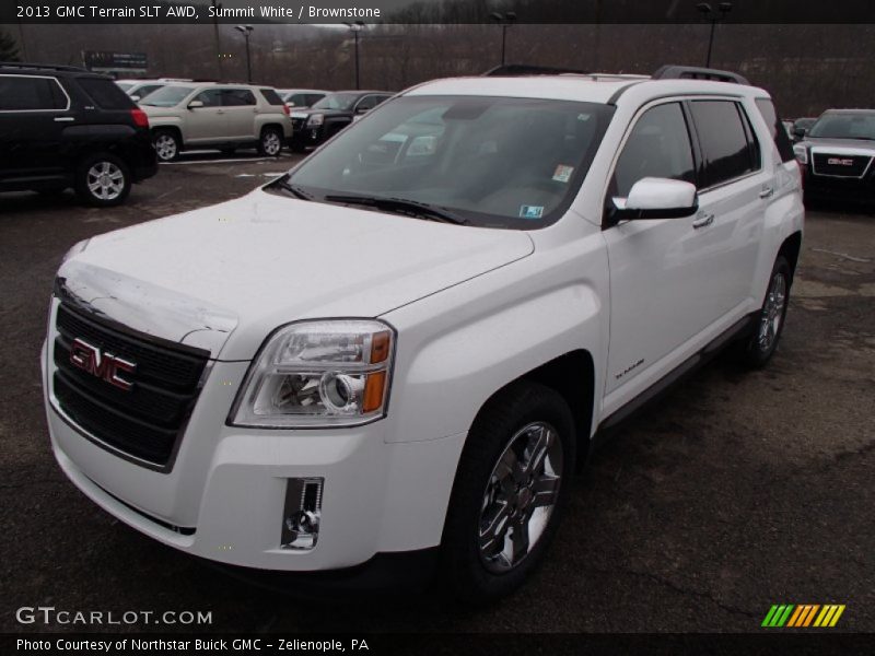 Summit White / Brownstone 2013 GMC Terrain SLT AWD