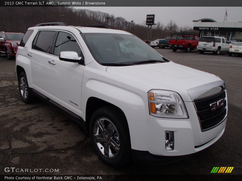 Summit White / Brownstone 2013 GMC Terrain SLT AWD