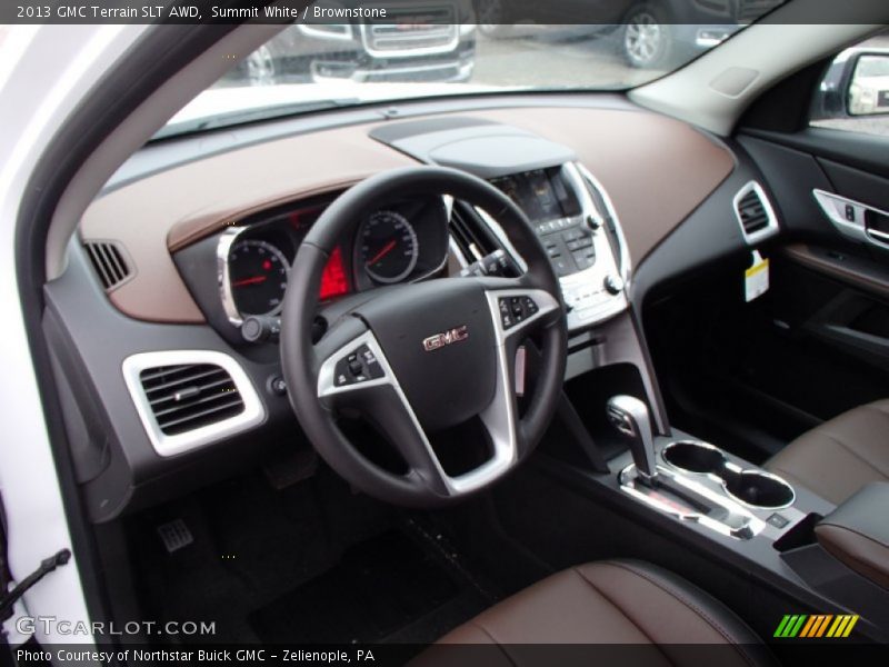 Summit White / Brownstone 2013 GMC Terrain SLT AWD