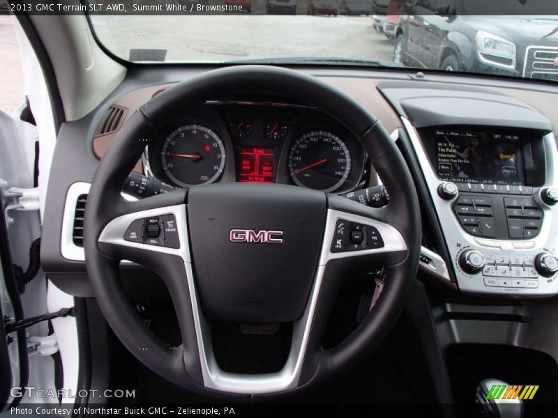 Summit White / Brownstone 2013 GMC Terrain SLT AWD