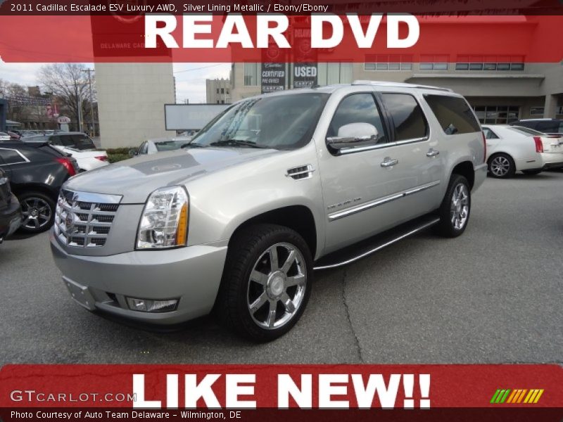 Silver Lining Metallic / Ebony/Ebony 2011 Cadillac Escalade ESV Luxury AWD