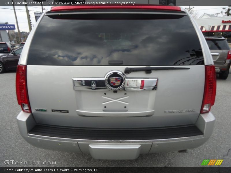 Silver Lining Metallic / Ebony/Ebony 2011 Cadillac Escalade ESV Luxury AWD