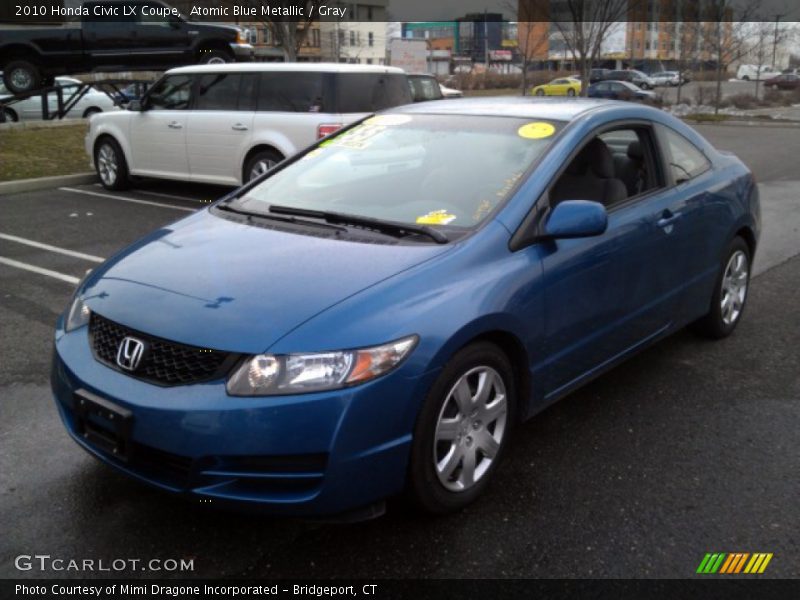 Atomic Blue Metallic / Gray 2010 Honda Civic LX Coupe