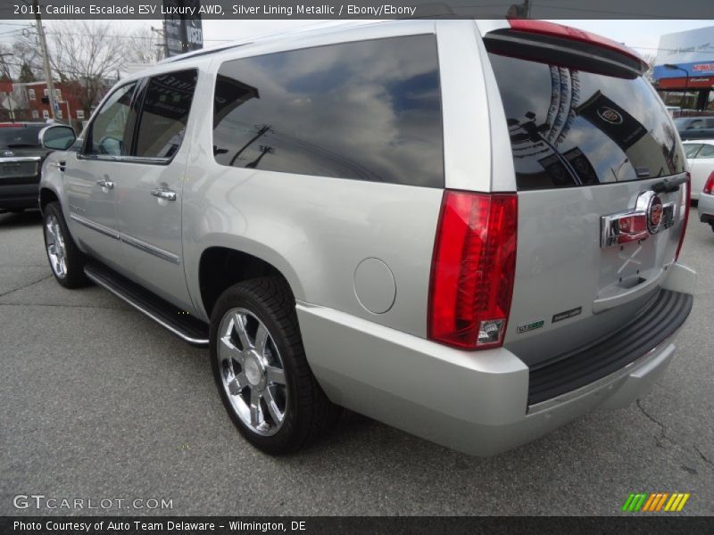 Silver Lining Metallic / Ebony/Ebony 2011 Cadillac Escalade ESV Luxury AWD