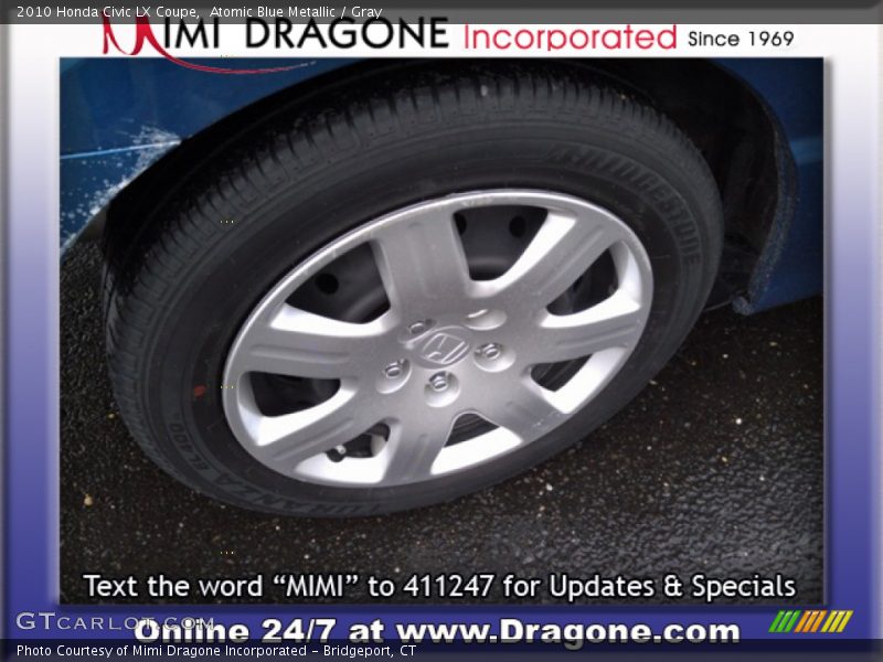 Atomic Blue Metallic / Gray 2010 Honda Civic LX Coupe