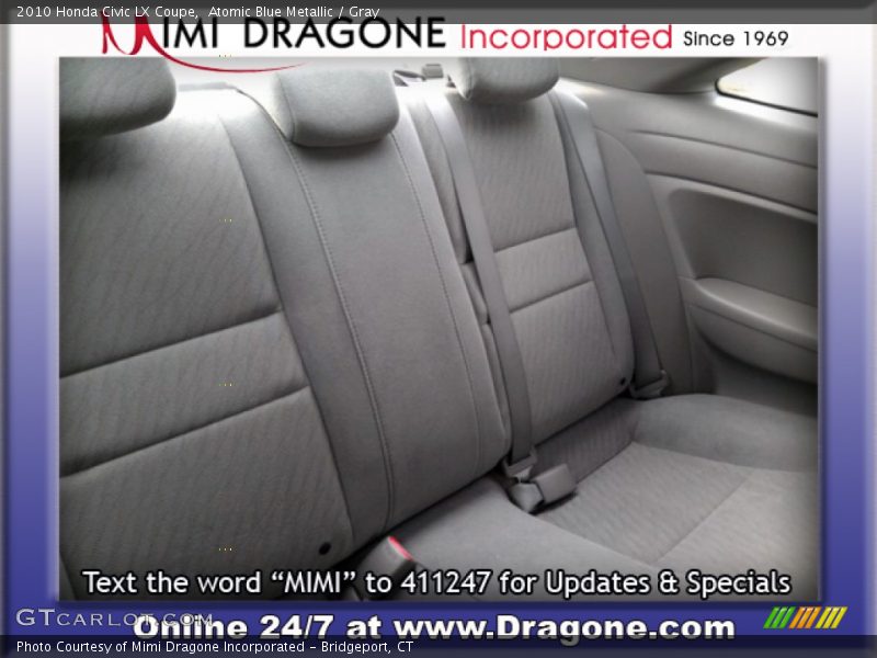 Atomic Blue Metallic / Gray 2010 Honda Civic LX Coupe