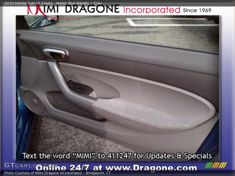 Atomic Blue Metallic / Gray 2010 Honda Civic LX Coupe