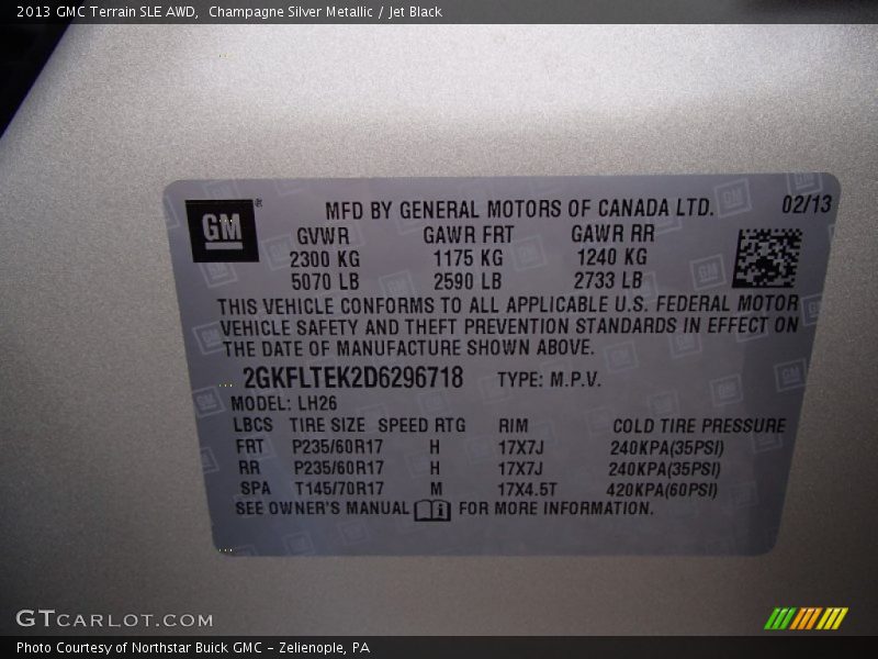 Champagne Silver Metallic / Jet Black 2013 GMC Terrain SLE AWD