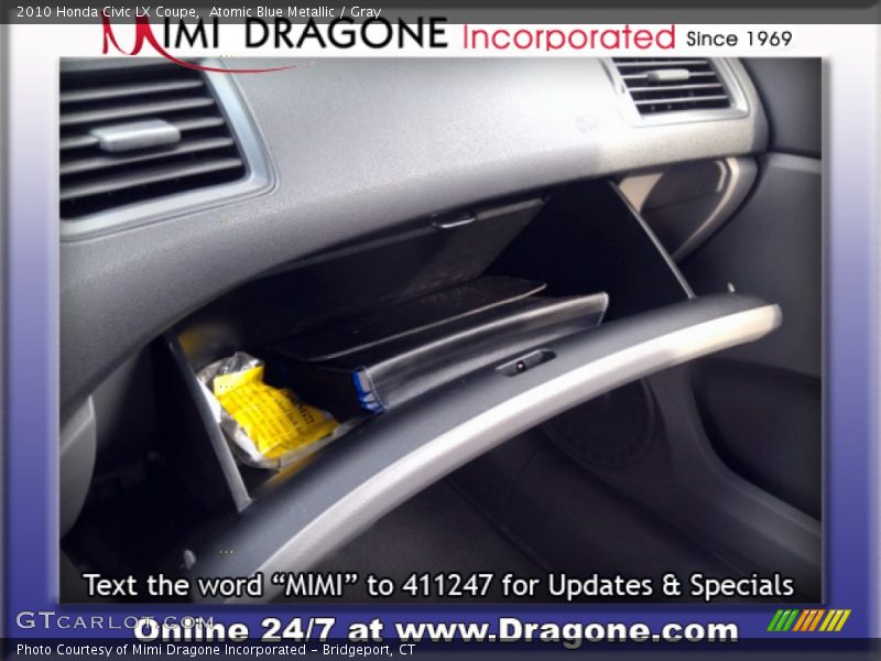Atomic Blue Metallic / Gray 2010 Honda Civic LX Coupe