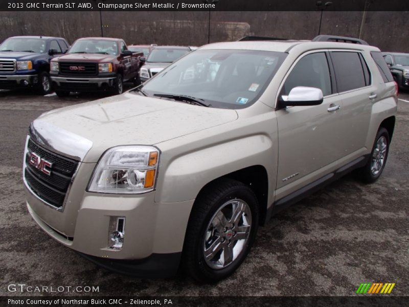 Champagne Silver Metallic / Brownstone 2013 GMC Terrain SLT AWD