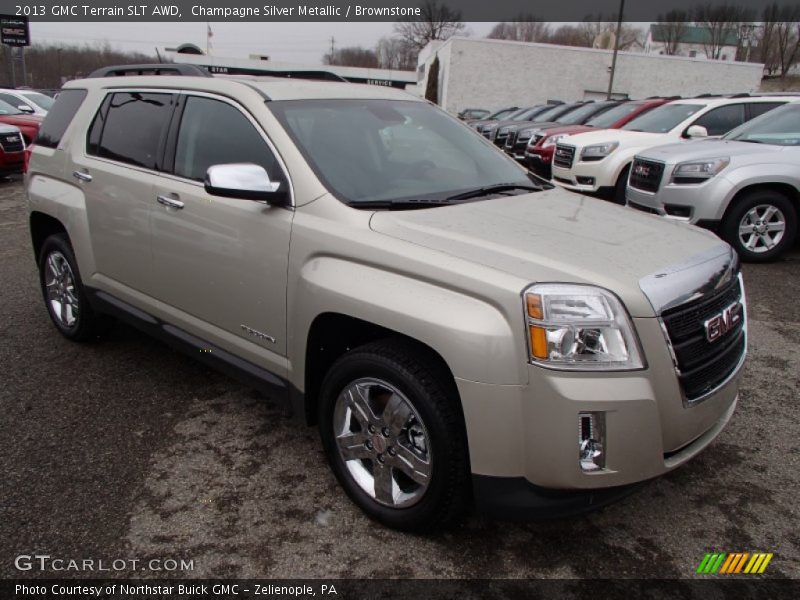 Champagne Silver Metallic / Brownstone 2013 GMC Terrain SLT AWD