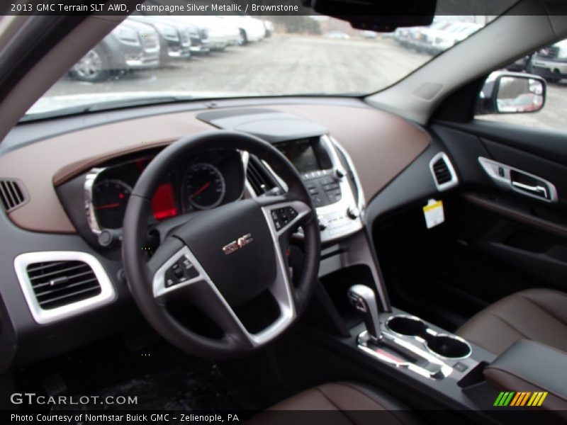 Champagne Silver Metallic / Brownstone 2013 GMC Terrain SLT AWD