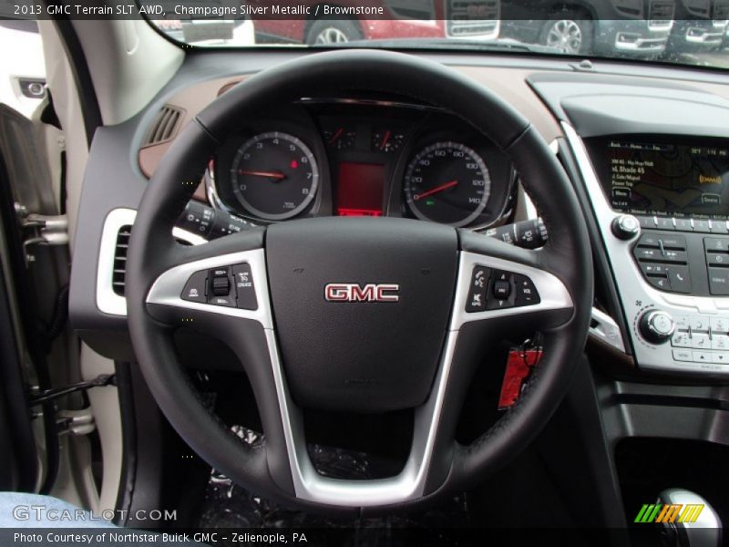 Champagne Silver Metallic / Brownstone 2013 GMC Terrain SLT AWD