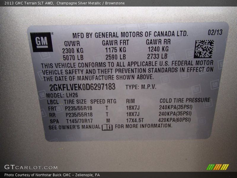 Champagne Silver Metallic / Brownstone 2013 GMC Terrain SLT AWD