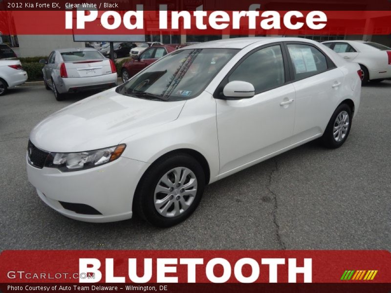 Clear White / Black 2012 Kia Forte EX