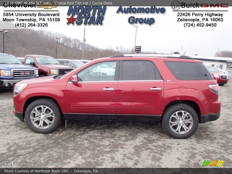 Crystal Red Tintcoat / Cocoa Dune 2013 GMC Acadia SLT AWD
