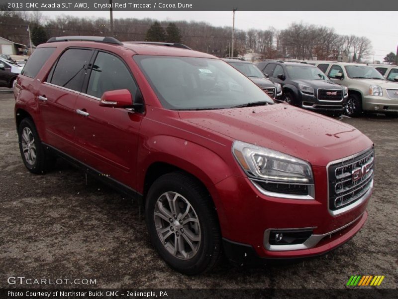 Crystal Red Tintcoat / Cocoa Dune 2013 GMC Acadia SLT AWD