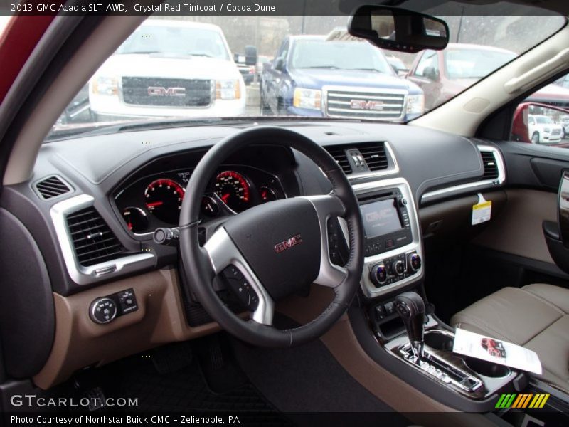 Crystal Red Tintcoat / Cocoa Dune 2013 GMC Acadia SLT AWD