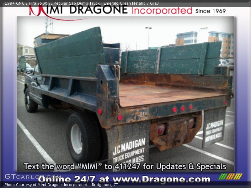 Emerald Green Metallic / Gray 1994 GMC Sierra 3500 SL Regular Cab Dump Truck