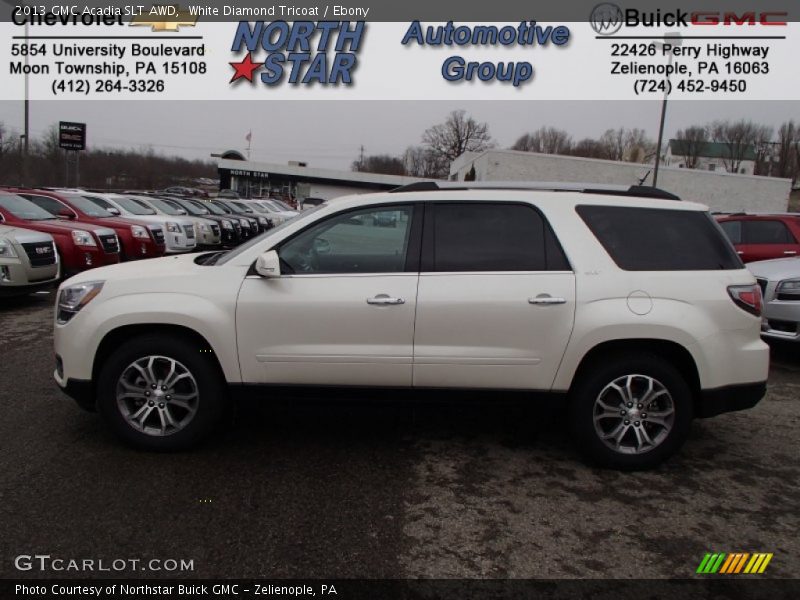 White Diamond Tricoat / Ebony 2013 GMC Acadia SLT AWD