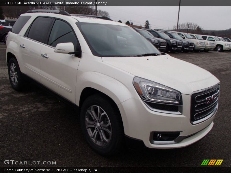 White Diamond Tricoat / Ebony 2013 GMC Acadia SLT AWD