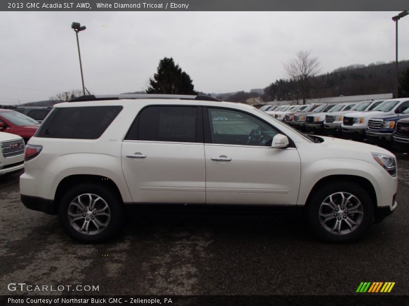 White Diamond Tricoat / Ebony 2013 GMC Acadia SLT AWD