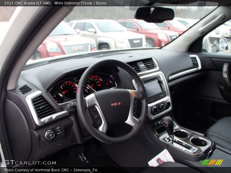 White Diamond Tricoat / Ebony 2013 GMC Acadia SLT AWD