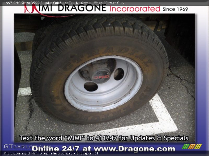 Olympic White / Pewter Gray 1997 GMC Sierra 3500 Regular Cab Stake Truck