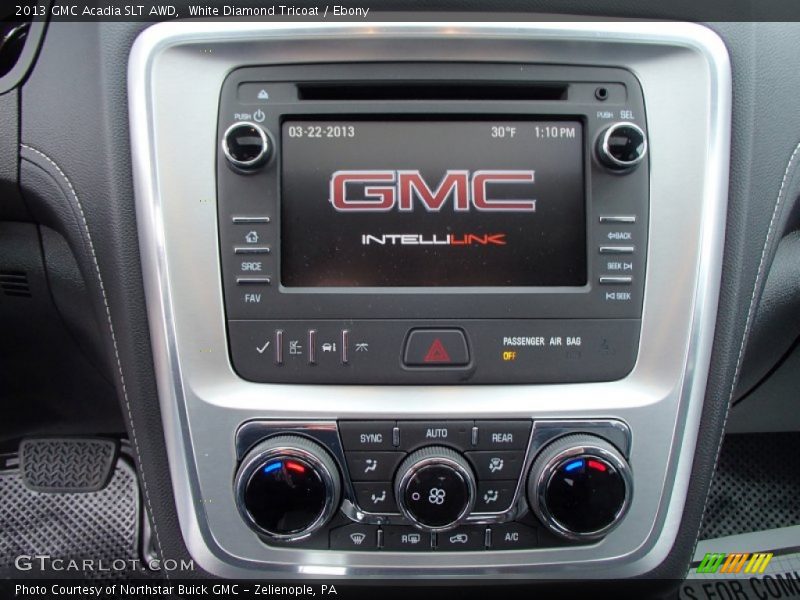 White Diamond Tricoat / Ebony 2013 GMC Acadia SLT AWD