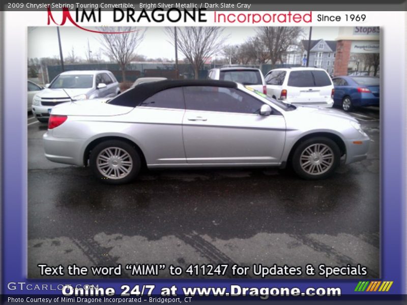 Bright Silver Metallic / Dark Slate Gray 2009 Chrysler Sebring Touring Convertible