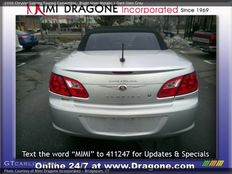 Bright Silver Metallic / Dark Slate Gray 2009 Chrysler Sebring Touring Convertible