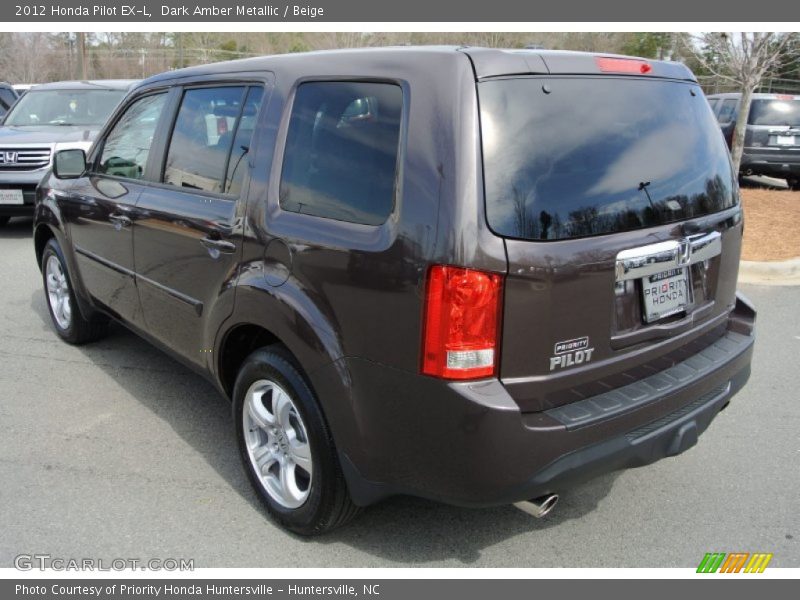 Dark Amber Metallic / Beige 2012 Honda Pilot EX-L