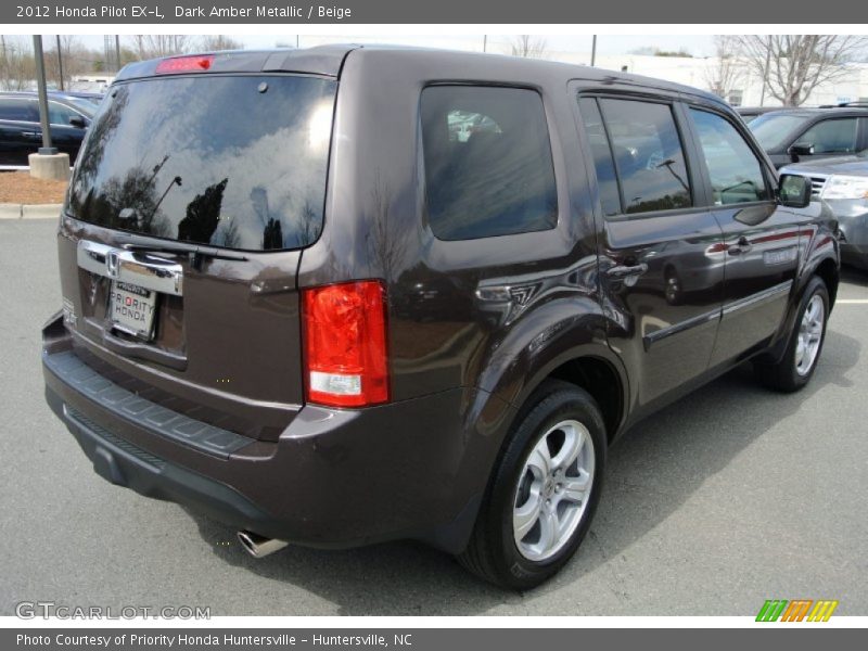 Dark Amber Metallic / Beige 2012 Honda Pilot EX-L