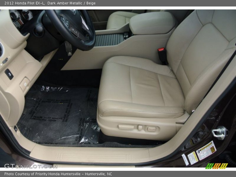 Dark Amber Metallic / Beige 2012 Honda Pilot EX-L