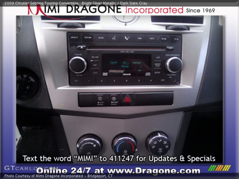 Bright Silver Metallic / Dark Slate Gray 2009 Chrysler Sebring Touring Convertible