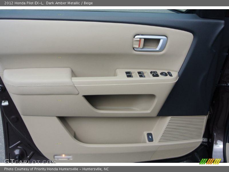 Dark Amber Metallic / Beige 2012 Honda Pilot EX-L