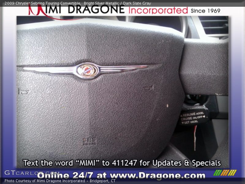Bright Silver Metallic / Dark Slate Gray 2009 Chrysler Sebring Touring Convertible