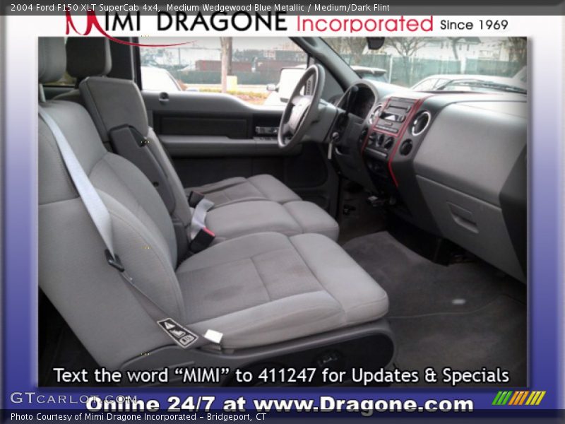Medium Wedgewood Blue Metallic / Medium/Dark Flint 2004 Ford F150 XLT SuperCab 4x4