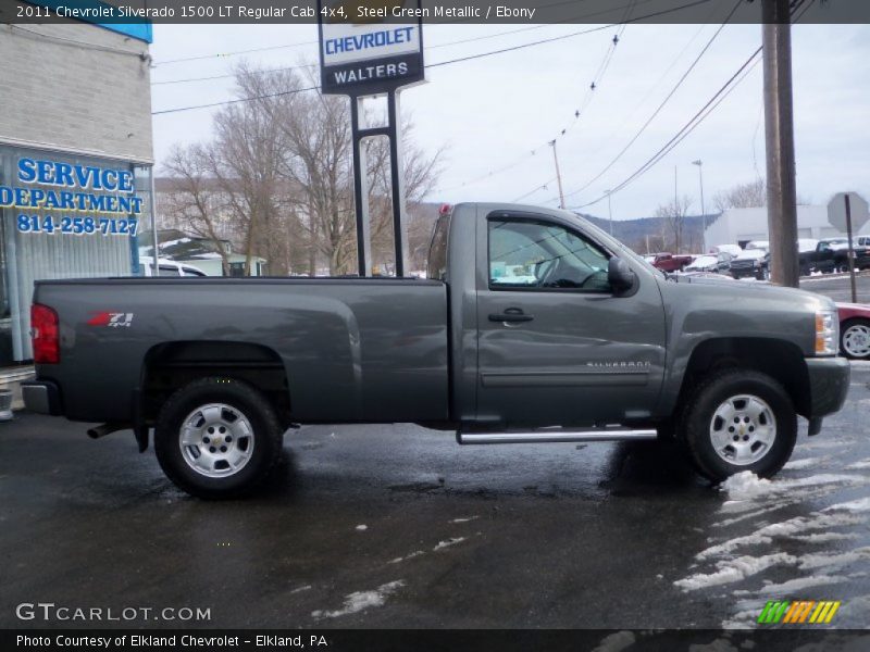 Steel Green Metallic / Ebony 2011 Chevrolet Silverado 1500 LT Regular Cab 4x4