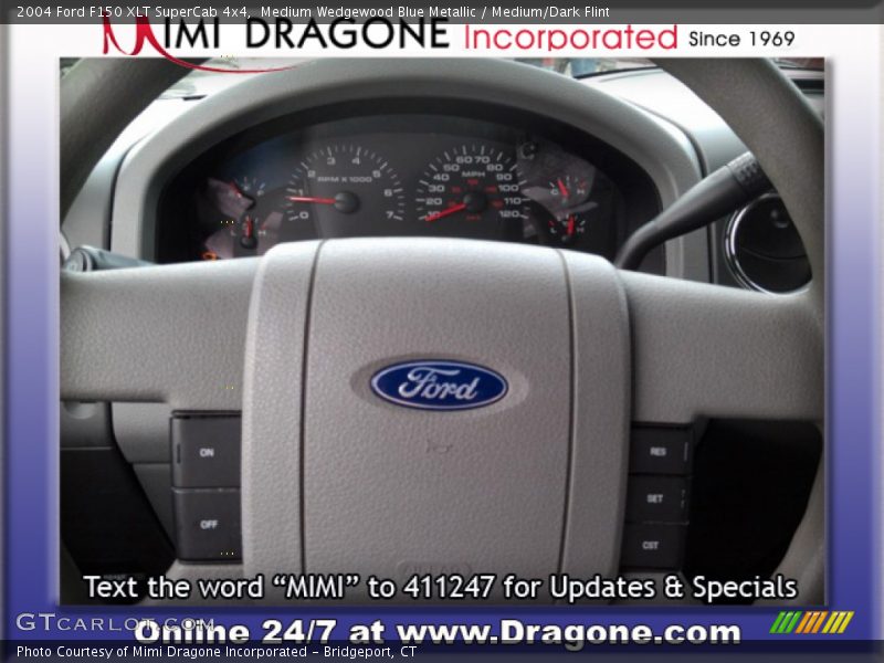 Medium Wedgewood Blue Metallic / Medium/Dark Flint 2004 Ford F150 XLT SuperCab 4x4