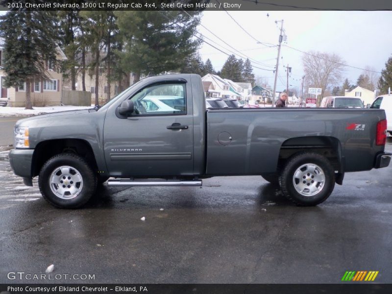 Steel Green Metallic / Ebony 2011 Chevrolet Silverado 1500 LT Regular Cab 4x4