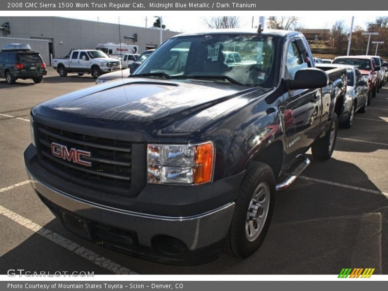 Midnight Blue Metallic / Dark Titanium 2008 GMC Sierra 1500 Work Truck Regular Cab