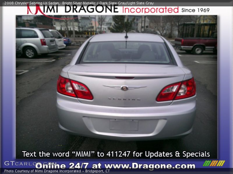 Bright Silver Metallic / Dark Slate Gray/Light Slate Gray 2008 Chrysler Sebring LX Sedan