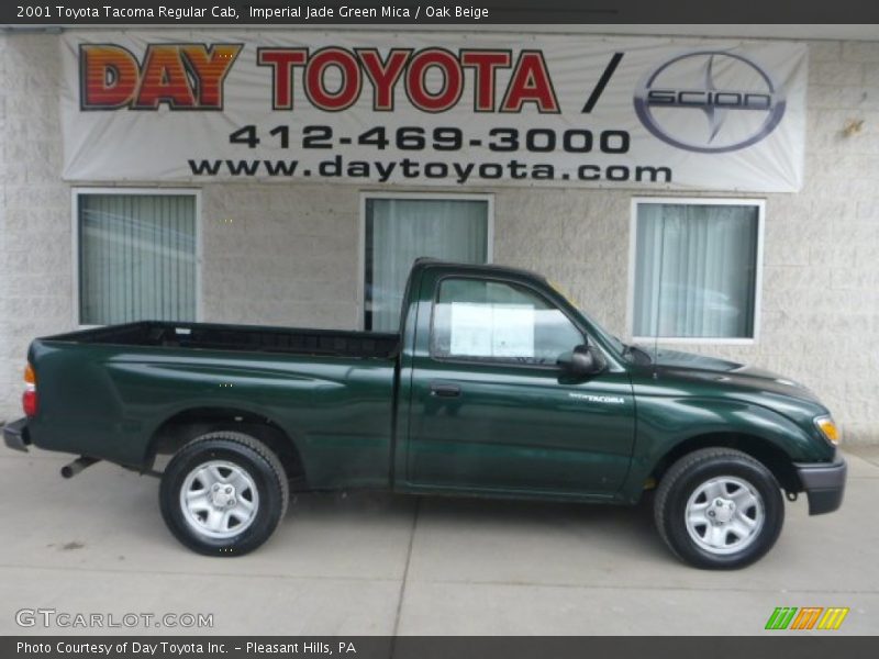 Imperial Jade Green Mica / Oak Beige 2001 Toyota Tacoma Regular Cab