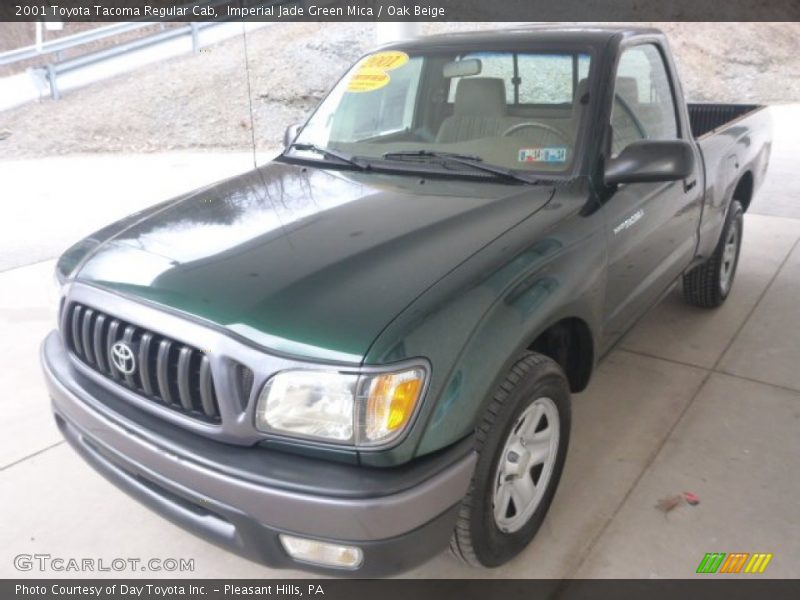 Imperial Jade Green Mica / Oak Beige 2001 Toyota Tacoma Regular Cab