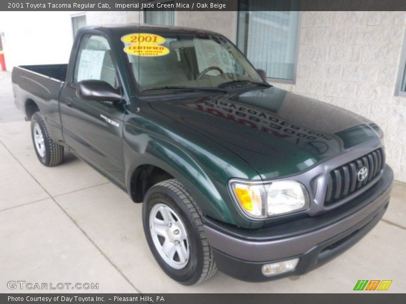 Imperial Jade Green Mica / Oak Beige 2001 Toyota Tacoma Regular Cab