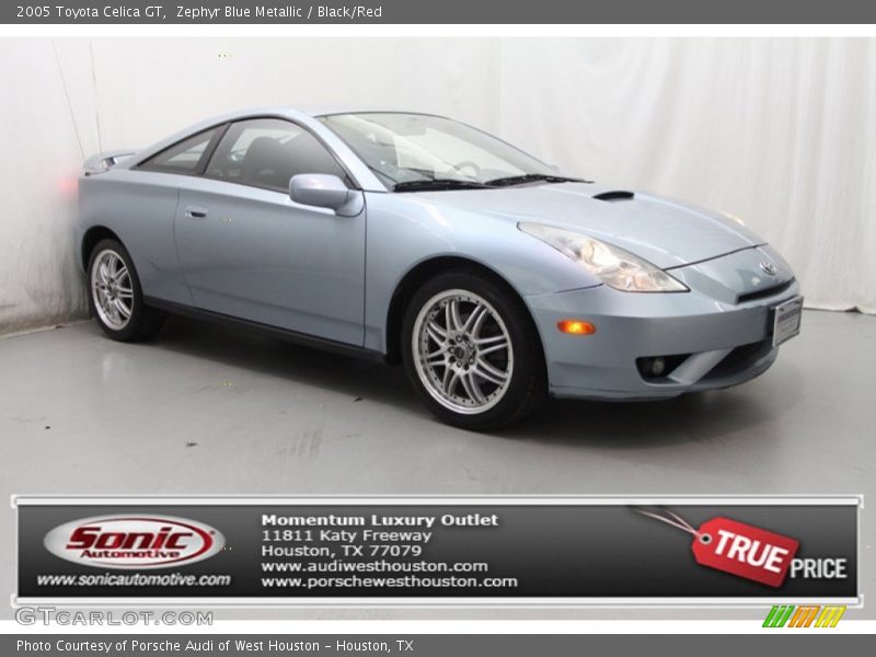 Zephyr Blue Metallic / Black/Red 2005 Toyota Celica GT