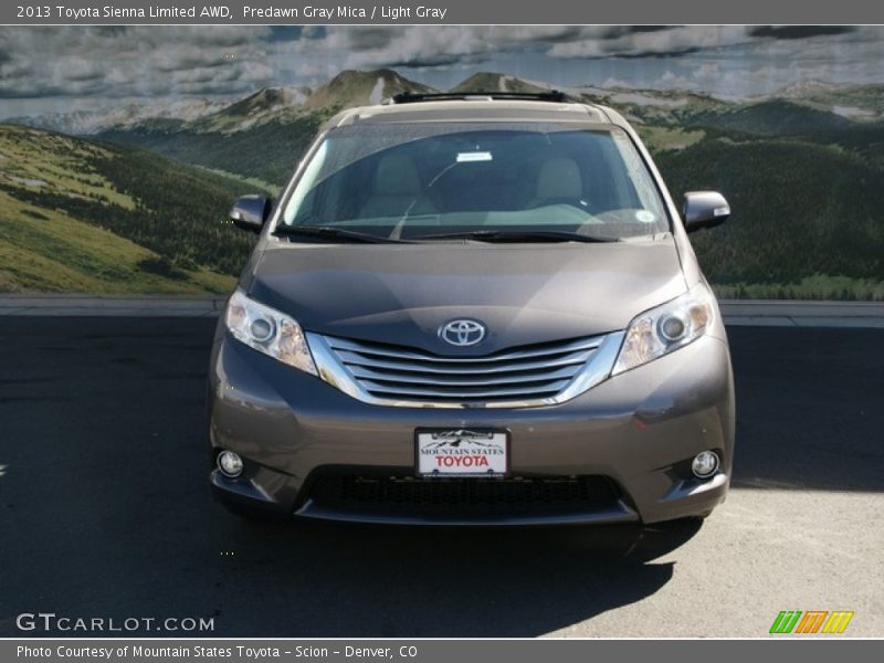Predawn Gray Mica / Light Gray 2013 Toyota Sienna Limited AWD