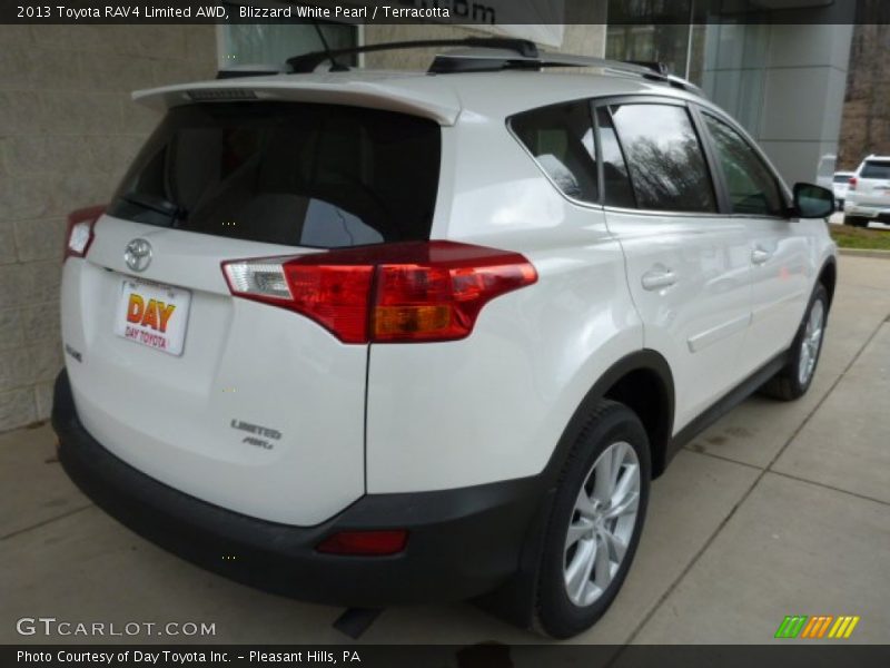 Blizzard White Pearl / Terracotta 2013 Toyota RAV4 Limited AWD