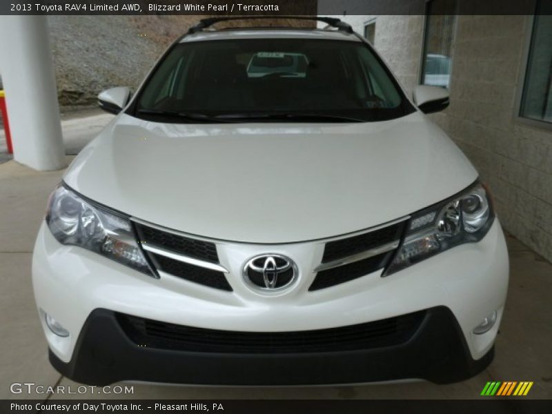 Blizzard White Pearl / Terracotta 2013 Toyota RAV4 Limited AWD
